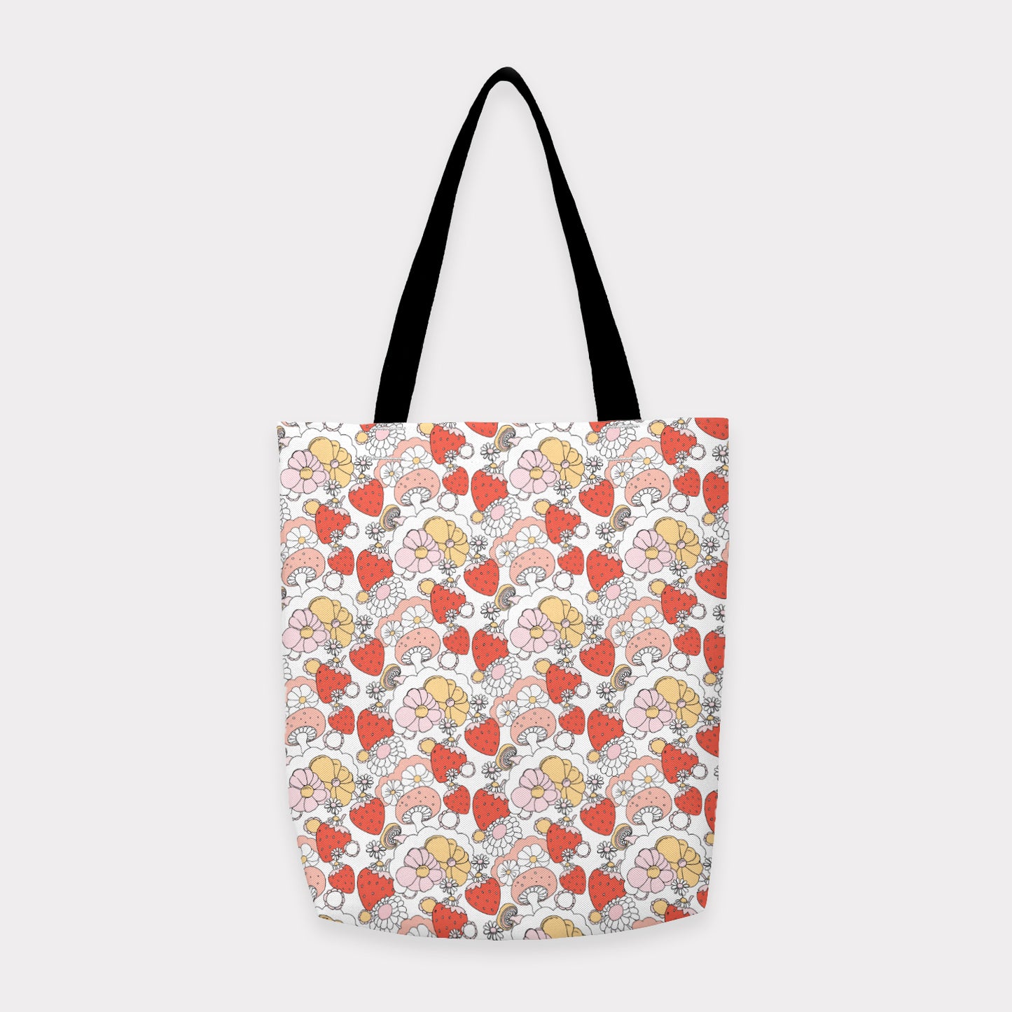 Strawberries and Flowers Tote Bag