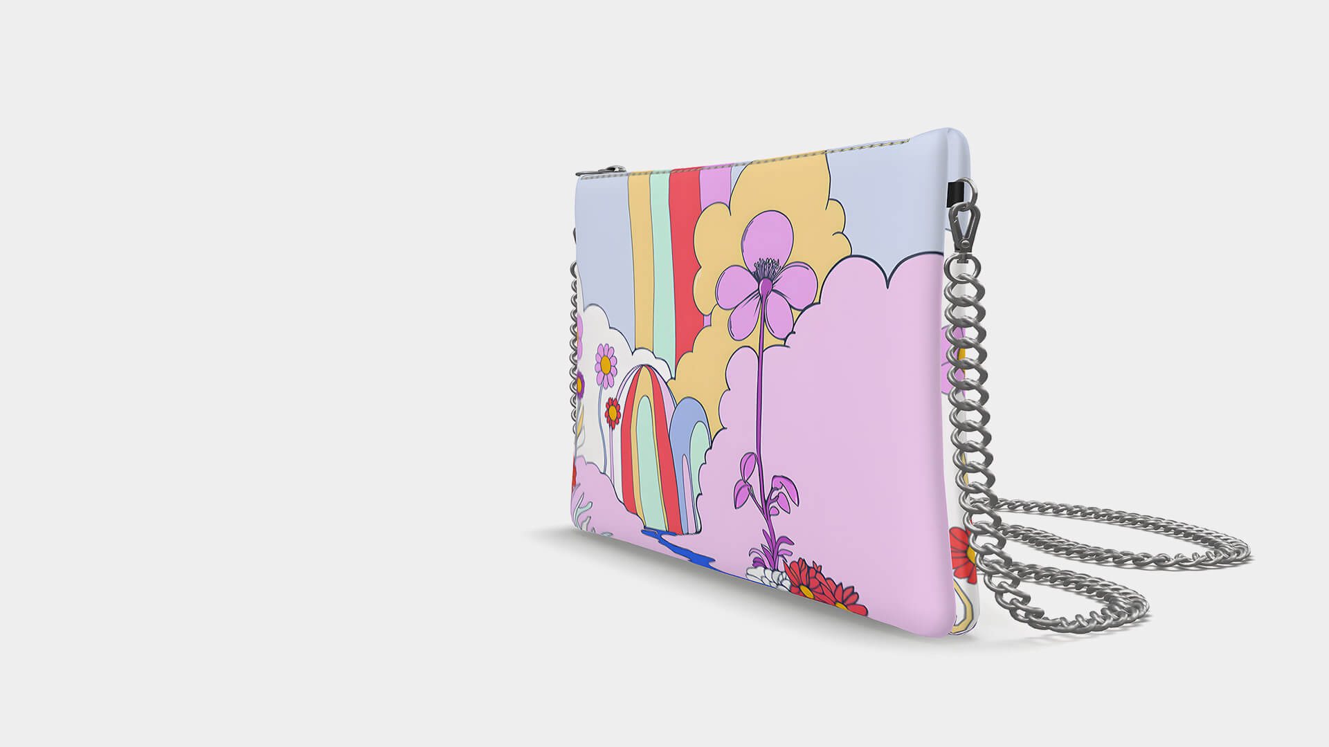 Crossbody handbag with illustration 